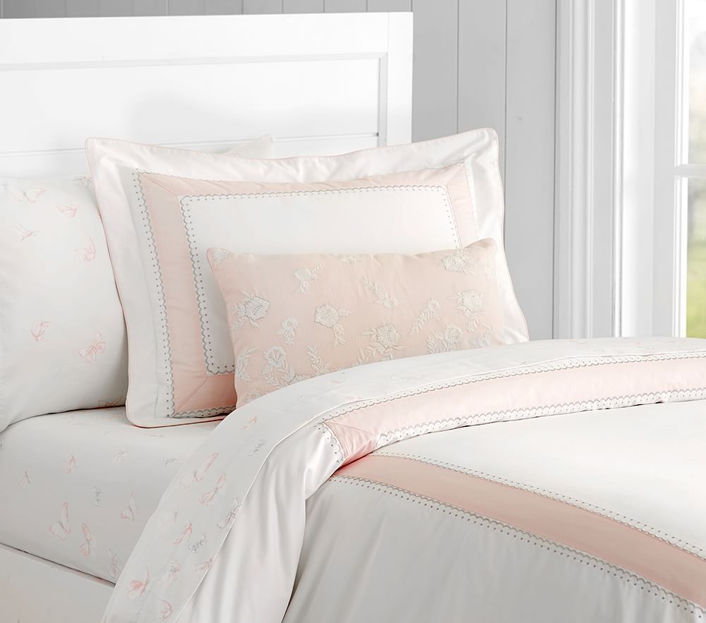 Monique Lhuillier Ethereal Pieced Sateen Duvet Cover